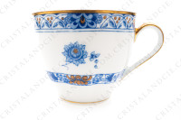 Tasse à café en porcelaine de Limoges de la maison Haviland modèle Arbre bleu forme Lutèce orné d un arbre fleuri pourpre et jaune en son centre, de frises végétales et d un liseré or photo-4