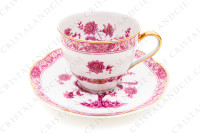 Tasse à café en porcelaine de Limoges de la maison Haviland modèle Arbre pourpre forme Lutèce orné d un arbre fleuri pourpre et jaune en son centre, de frises végétales et d un liseré or photo-2