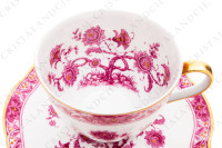 Tasse à café en porcelaine de Limoges de la maison Haviland modèle Arbre pourpre forme Lutèce orné d un arbre fleuri pourpre et jaune en son centre, de frises végétales et d un liseré or photo-3