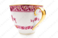 Tasse à café en porcelaine de Limoges de la maison Haviland modèle Arbre pourpre forme Lutèce orné d un arbre fleuri pourpre et jaune en son centre, de frises végétales et d un liseré or photo-5