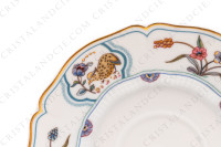 Coffee cup in Limoges china by Haviland pattern Golden Quails decorated with quails and roosters, butterflies and polychromes flowers enhanced with gold photo-8