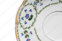 Coffee cup in Limoges china by Bernardaud pattern Barbeaux decorated with a polychrome frieze of cornflowers and gold borders photo-8
