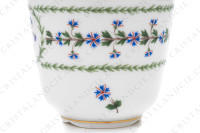 Coffee cup in Limoges china by Bernardaud pattern Barbeaux decorated with a polychrome frieze of cornflowers and gold borders photo-6