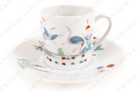 Tasse à café en porcelaine de Limoges de la maison Le Lys Royal modèle Kakiemon photo-2