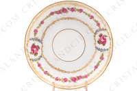 Coffee cup in Limoges china by Bernardaud pattern Roses de Limoges decorated with friezes of pink roses, with roses in medallion and gold friezes photo-8