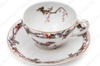 Tea cup in Limoges china by Bernardaud decorated with a polychrome Japanese pattern photo-2