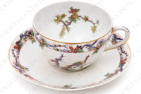 Tea cup in Limoges china by Bernardaud decorated with a polychrome Japanese pattern photo-2