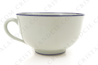Tasse à thé en porcelaine de Limoges de la maison Haviland et Parlon modèle Shangaï bleu orient orné de fleurs en camaïeu de bleus photo-6