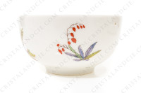 Breakfast set in Limoges china by Bernardaud pattern Condé decorated with polychromes birds of paradise and flowers photo-10