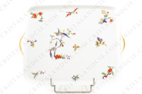 Breakfast set in Limoges china by Bernardaud pattern Condé decorated with polychromes birds of paradise and flowers photo-24