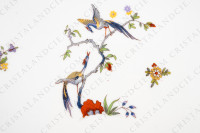 Breakfast set in Limoges china by Bernardaud pattern Condé decorated with polychromes birds of paradise and flowers photo-25
