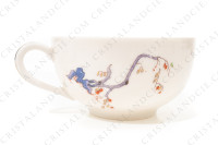Breakfast set in Limoges china by Bernardaud pattern Condé decorated with polychromes birds of paradise and flowers photo-5