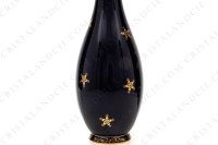 Vase in china by Sevres decorated with gold flowers on a colbalt blue background on the belly and with gold vegetable friezes on the foot and the neck photo-3