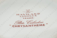 Vase en porcelaine de Limoges sur pâte céladon de la maison Haviland modèle Chrysanthème orné de chrysanthèmes jaunes, mauves et blancs et de papillons photo-7