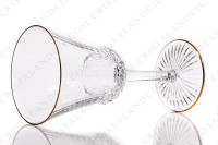 Verre à eau n°2 en cristal de Saint-Louis modèle Apollo or présentant un important décor taillé et des filets or photo-2
