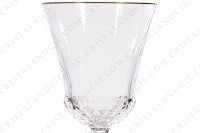 Verre à eau n°2 en cristal de Saint-Louis modèle Apollo or présentant un important décor taillé et des filets or photo-3