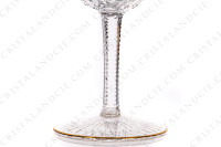 Verre à eau n°2 en cristal de Saint-Louis modèle Apollo or présentant un important décor taillé et des filets or photo-4