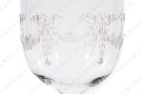 Verre à eau n°2 en cristal de Saint-Louis modèle Meurice gravure au pantographe numéro 108, présentant des guirlandes de fleurs surmontées de nœuds photo-3