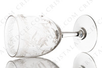 Verre à eau n°2 en cristal de Baccarat forme 4529 gravure Mimosa, orné de branches de mimosa et d une frise gravées photo-2