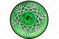 Verre à liqueur en cristal double couches vert de Saint-Louis modèle 701 présentant un décor taillé photo-5