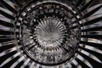 Red wine glass n°3 in crystal by Baccarat pattern Jonzac decorated with flatcut and a frieze of laurels on the parison, the stem is decorated with a ring and the foot with a star photo-7