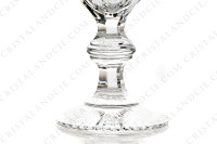 Verre à vin blanc n°4 en cristal de Baccarat modèle Jonzac orné de pans coupés et d une frise de lauriers sur la paraison, la jambe est ornée d une bague et une étoile décore le pied photo-4