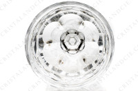 Verre à vin blanc n°4 en cristal de Baccarat modèle Jonzac orné de pans coupés et d une frise de lauriers sur la paraison, la jambe est ornée d une bague et une étoile décore le pied photo-5