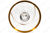 Verre à vin rouge n°3 en cristal de Saint-Louis modèle Lozère B or présentant décor de biseaux taillés, un pied creux taillé et des filets or photo-6