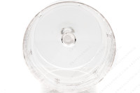 Verre à vin rouge n°3 en cristal de Saint-Louis modèle Meurice gravure au pantographe numéro 108, présentant des guirlandes de fleurs surmontées de nœuds photo-5