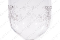 Verre à vin rouge n°3 en cristal de Saint-Louis modèle Meurice gravure au pantographe numéro 108, présentant des guirlandes de fleurs surmontées de nœuds photo-3