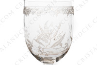 Verre à vin blanc n°4 en cristal de Baccarat forme 4529 gravure Mimosa, orné de branches de mimosa et d une frise gravées photo-3