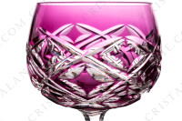 Verre à vin du Rhin roemer en cristal double couches améthyste de Saint-Louis forme 229 taille 769, présentant un riche décor taillé sur la paraison, orné de côtes plates sur la jambe et d une étoile sous le pied photo-3