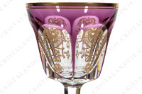 Rhine wine glass hock in amethyst double layer in crystal by Baccarat pattern Empire ( Harcourt) decorated with flatcut, a ring on the stem and an hexagonal foot photo-4