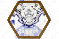 Rhine wine glass hock in blue double layer in crystal by Baccarat pattern Empire ( Harcourt) decorated with flatcut, a ring on the stem and an hexagonal foot photo-7