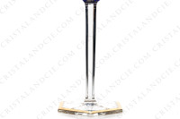 Rhine wine glass hock in blue double layer in crystal by Baccarat pattern Empire ( Harcourt) decorated with flatcut, a ring on the stem and an hexagonal foot photo-5