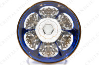 Rhine wine glass hock in blue double layer in crystal by Baccarat pattern Empire ( Harcourt) decorated with flatcut, a ring on the stem and an hexagonal foot photo-6