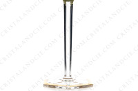 Rhine wine glass hock in yellow double layer in crystal by Baccarat pattern Empire ( Harcourt) decorated with flatcut, a ring on the stem and an hexagonal foot photo-5