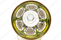 Rhine wine glass hock in yellow double layer in crystal by Baccarat pattern Empire ( Harcourt) decorated with flatcut, a ring on the stem and an hexagonal foot photo-6