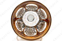 Rhine wine glass hock in orange double layer in crystal by Baccarat pattern Empire ( Harcourt) decorated with flatcut, a ring on the stem and an hexagonal foot photo-6
