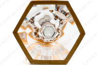 Rhine wine glass hock in orange double layer in crystal by Baccarat pattern Empire ( Harcourt) decorated with flatcut, a ring on the stem and an hexagonal foot photo-7