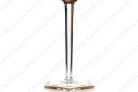 Rhine wine glass hock in red double layer in crystal by Baccarat pattern Empire ( Harcourt) decorated with flatcut, a ring on the stem and an hexagonal foot photo-5