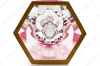 Rhine wine glass hock in red double layer in crystal by Baccarat pattern Empire ( Harcourt) decorated with flatcut, a ring on the stem and an hexagonal foot photo-7