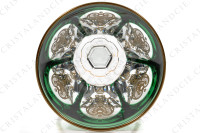Rhine wine glass hock in green double layer in crystal by Baccarat pattern Empire ( Harcourt) decorated with flatcut, a ring on the stem and an hexagonal foot photo-6