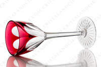 Verre à vin du Rhin, roemer en cristal double couches rouge de Saint-Louis forme 340 taille 5654, orné de côtes plates sur la paraison et la jambe et d une étoile sous le pied photo-2