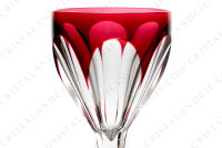 Verre à vin du Rhin, roemer en cristal double couches rouge de Saint-Louis forme 340 taille 5654, orné de côtes plates sur la paraison et la jambe et d une étoile sous le pied photo-3