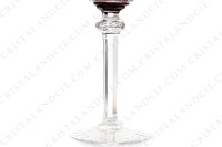 Verre à vin du Rhin roemer en cristal double-couches rouge de Saint-Louis modèle Tommy présentant un important décor taillé photo-4