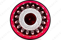 Verre à vin du Rhin roemer en cristal double-couches rouge de Saint-Louis modèle Tommy présentant un important décor taillé photo-5